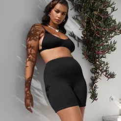 Basic Bike Shorts – Pitch Black Ribbed New Arrivals<Kulani Kinis Sale