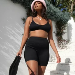 Basic Bike Shorts – Pitch Black Ribbed New Arrivals<Kulani Kinis Sale