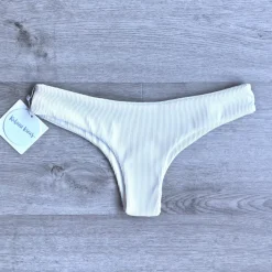 Bikini Bottoms Cheeky Bikini Bottom – White Ribbed<Kulani Kinis Discount