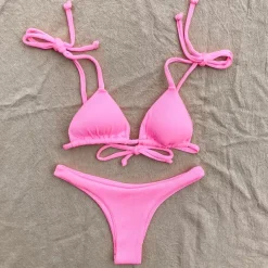 Bikini Bottoms Minimal Cheeky Bikini Bottom – Barbie Pink Ribbed<Kulani Kinis Sale