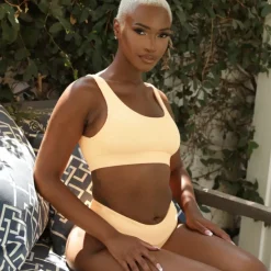Bikini Tops Long Crop Bikini Top – Mango Ribbed<Kulani Kinis Best