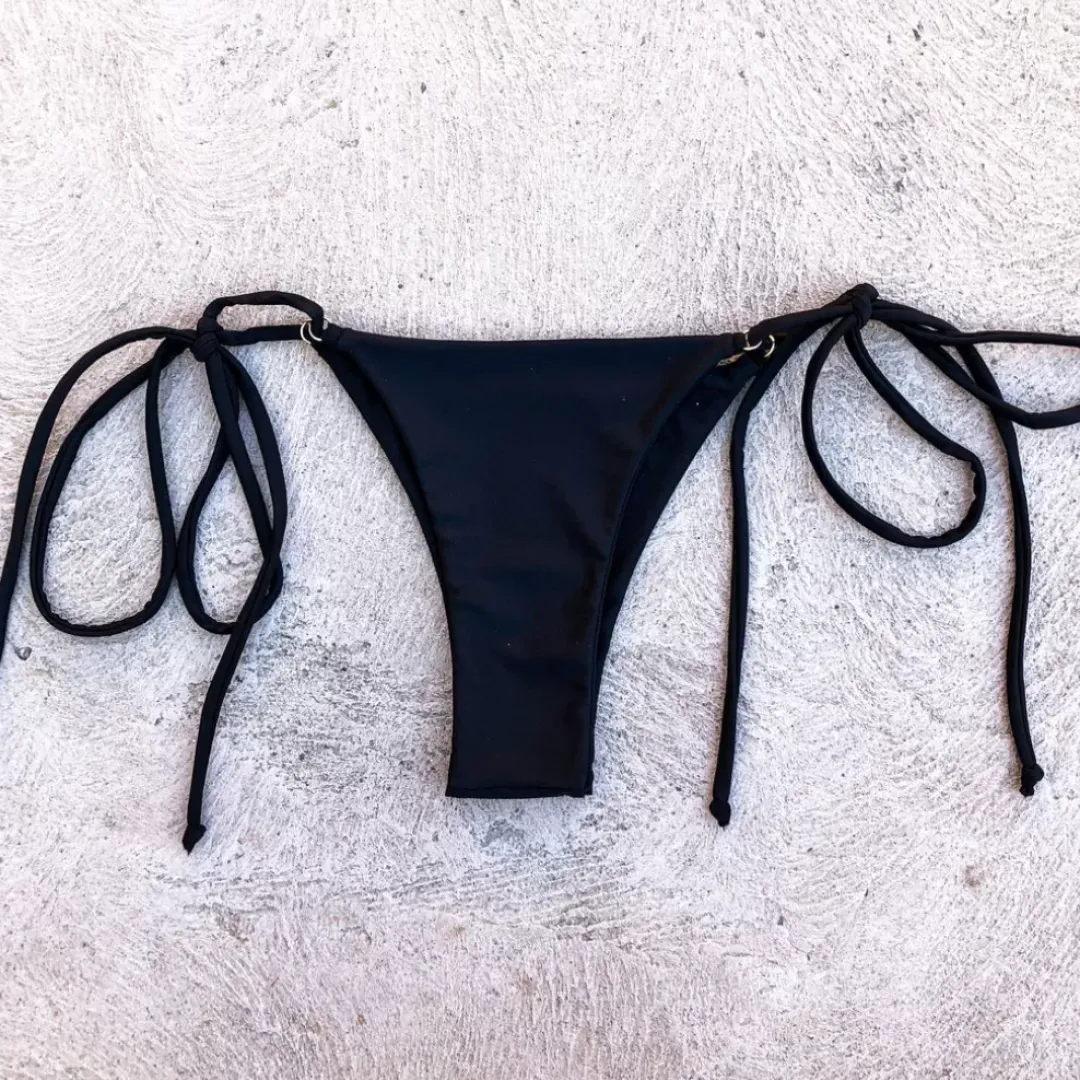 Thong Tie Side Bikini Bottom – Pitch Black<Kulani Kinis Cheap