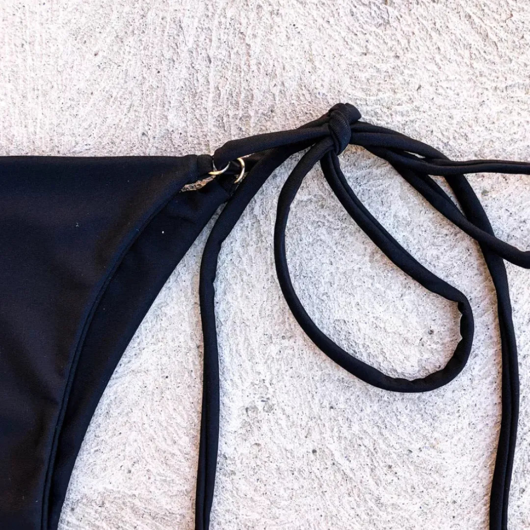 Thong Tie Side Bikini Bottom – Pitch Black<Kulani Kinis Cheap